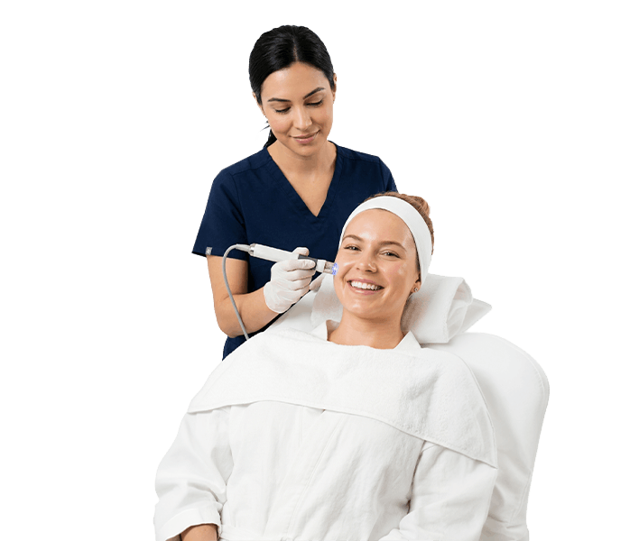 Patient receiving Diamond Glow treament